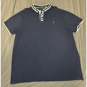 Polo Ralph Lauren Polo Short Sleeve Shirt Men’s XXL Navy Blue Custom Slim Fit